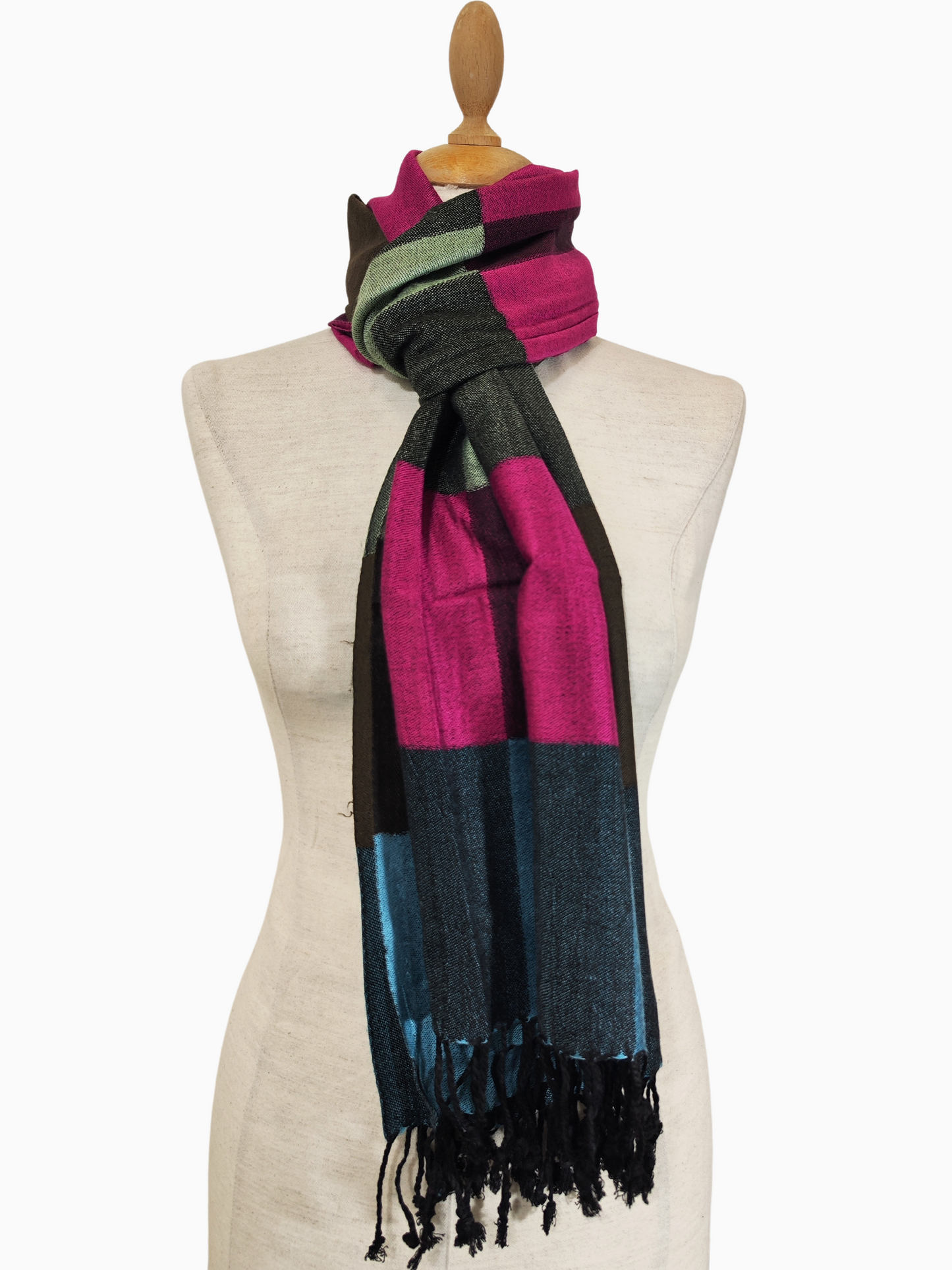 Bold and Bright: This vibrant, striped shawl Wool Blend Shawl- Multi Colored Unisex Gift