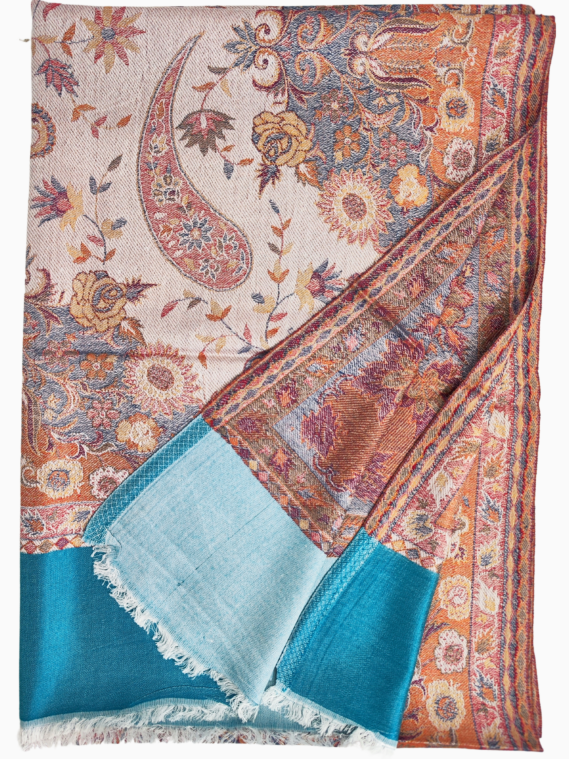 Moeilijk geborduurde pashmina sjaal met een wervelend paisleymotief. Handgemaakte pashmina sjaal met levendige kleuren en delicaat borduurwerk.
Zachte en luxe pashmina sjaal versierd met een prachtig paisleymotief.
Warme en knusse pashmina sjaal met een fascinerend geborduurd dessin.
Turquoise rand, rood, blauw, groen Paisley bloemenpatroon
