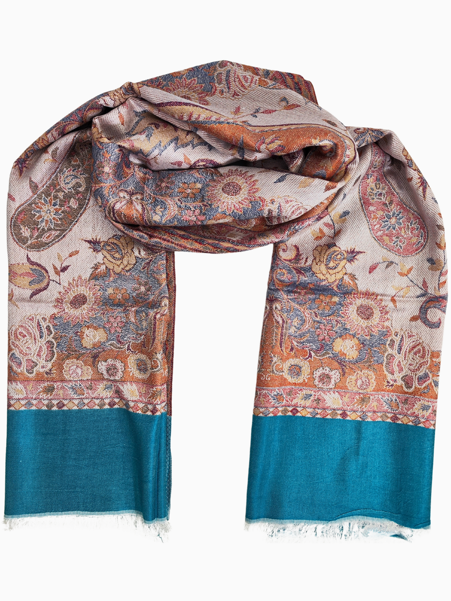 Xaile de pashmina com bordado intrincado e desenho paisley. Xaile de pashmina feito à mão com cores vibrantes e bordados delicados.
Xaile de pashmina macio e luxuoso, adornado com um bonito padrão paisley.
Xaile de pashmina quente e acolhedor com um cativante desenho bordado.
Bordo turquesa, padrão floral Paisley vermelho, azul e verde
