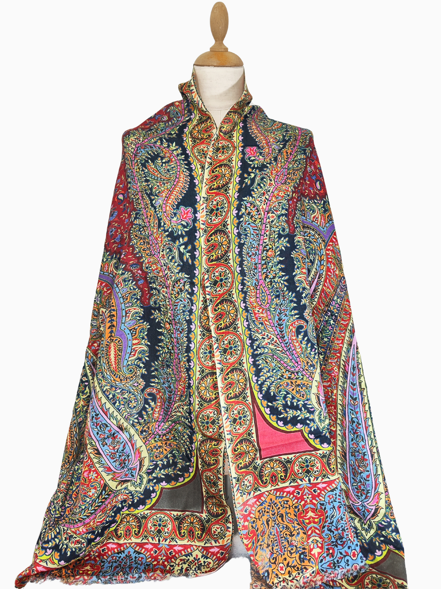Silk and Cotton blend Stole-Scarf-Wrap in handmade Autumn collection 2024 Multi Colour