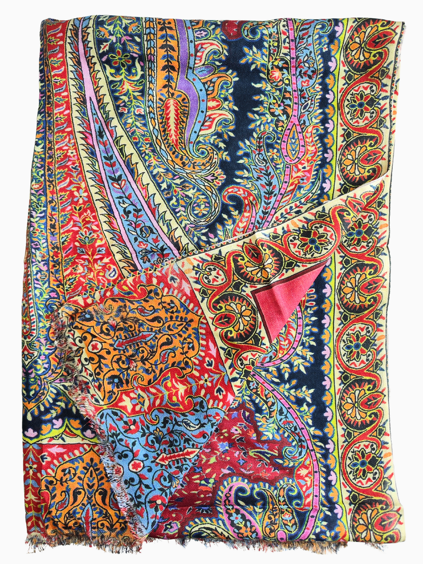 Silk and Cotton blend Stole-Scarf-Wrap in handmade Autumn collection 2024 Multi Colour