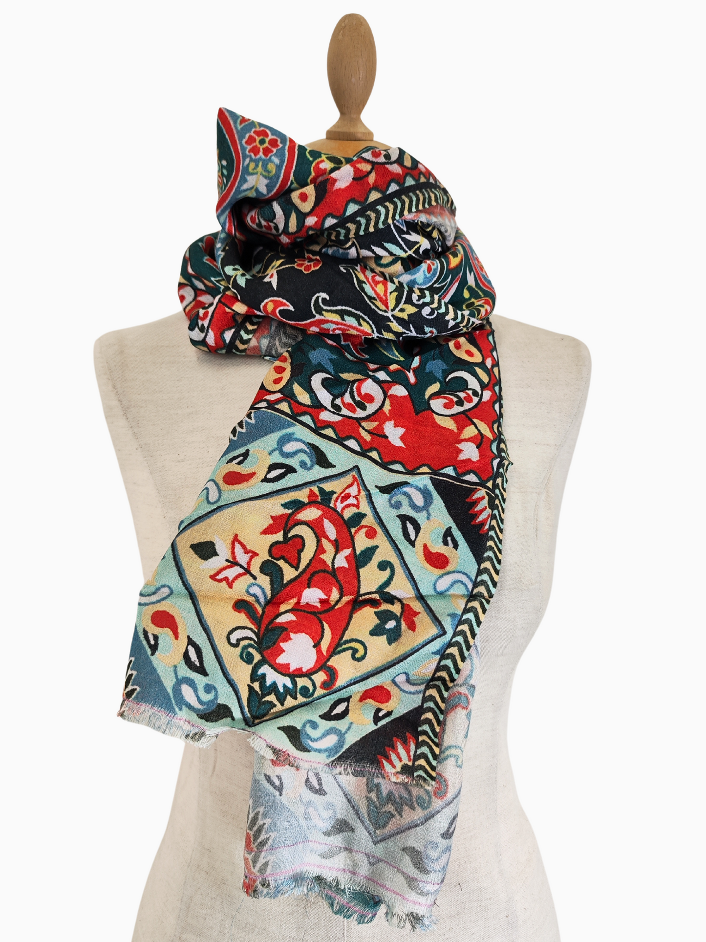 Silk and Cotton blend Stole-Scarf-Wrap in metallic Multi Colour Autumn collection 2024