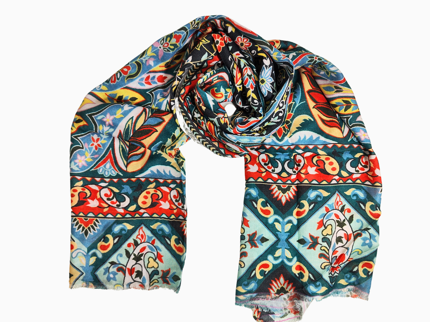 Silk and Cotton blend Stole-Scarf-Wrap in metallic Multi Colour Autumn collection 2024