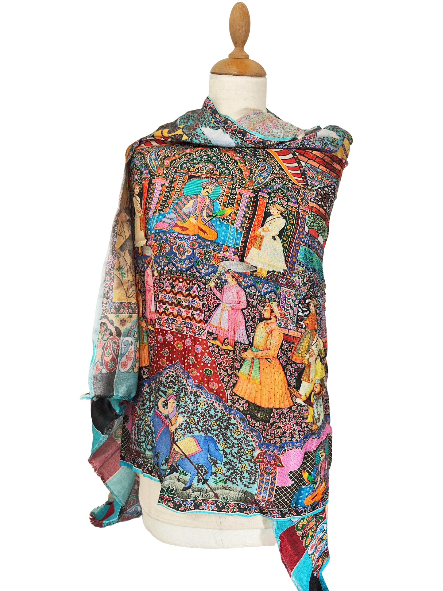 Silk and Cotton blend Stole-Scarf-Wrap in handmade Autumn collection 2024 Multi Colour