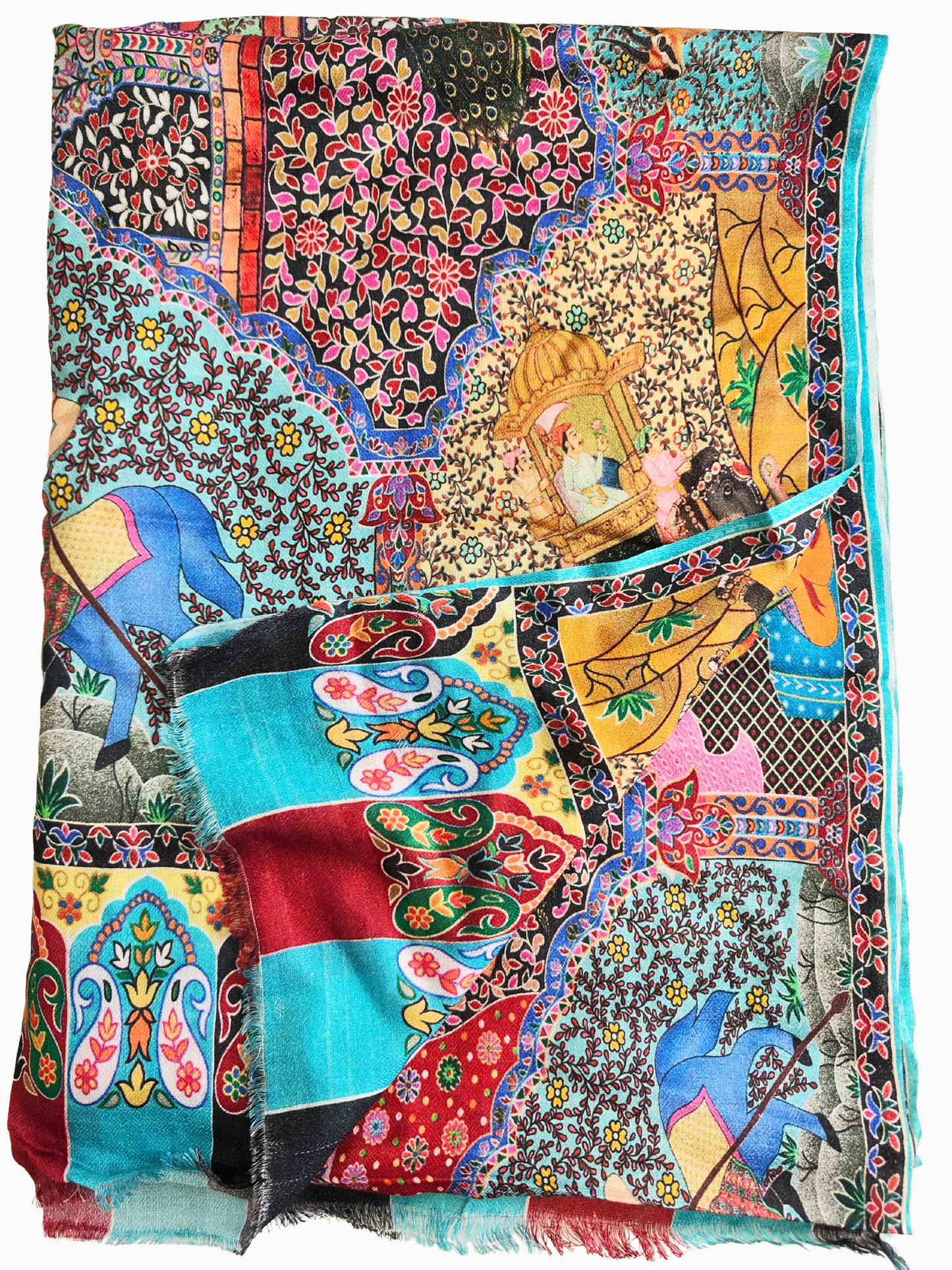 Silk and Cotton blend Stole-Scarf-Wrap in handmade Autumn collection 2024 Multi Colour