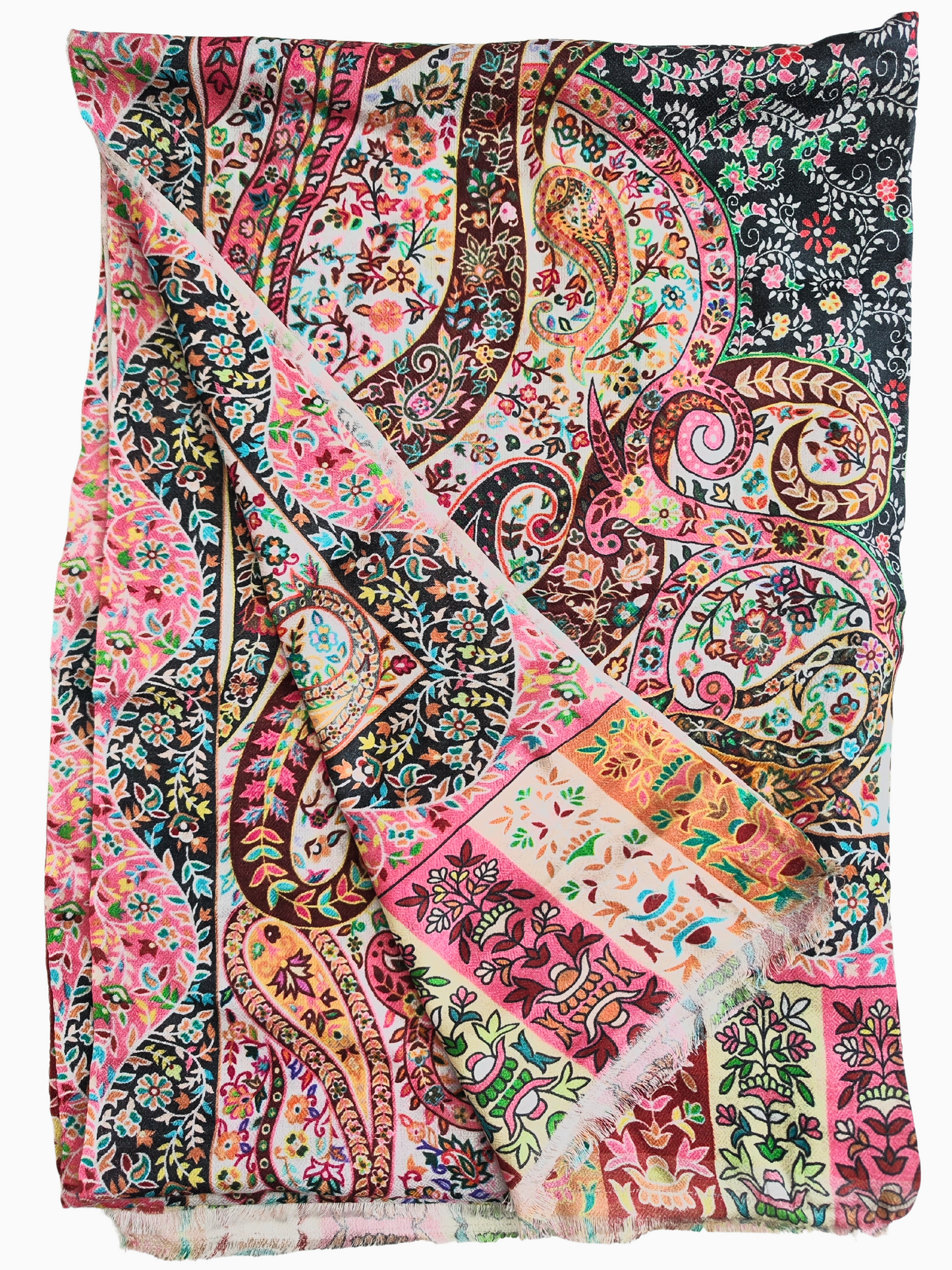 Silk and Cotton blend Stole-Scarf-Wrap in metallic Multi-Colour Autumn collection 2024