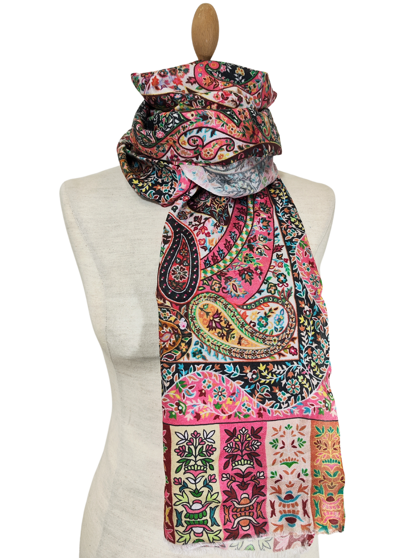 Silk and Cotton blend Stole-Scarf-Wrap in metallic Multi-Colour Autumn collection 2024
