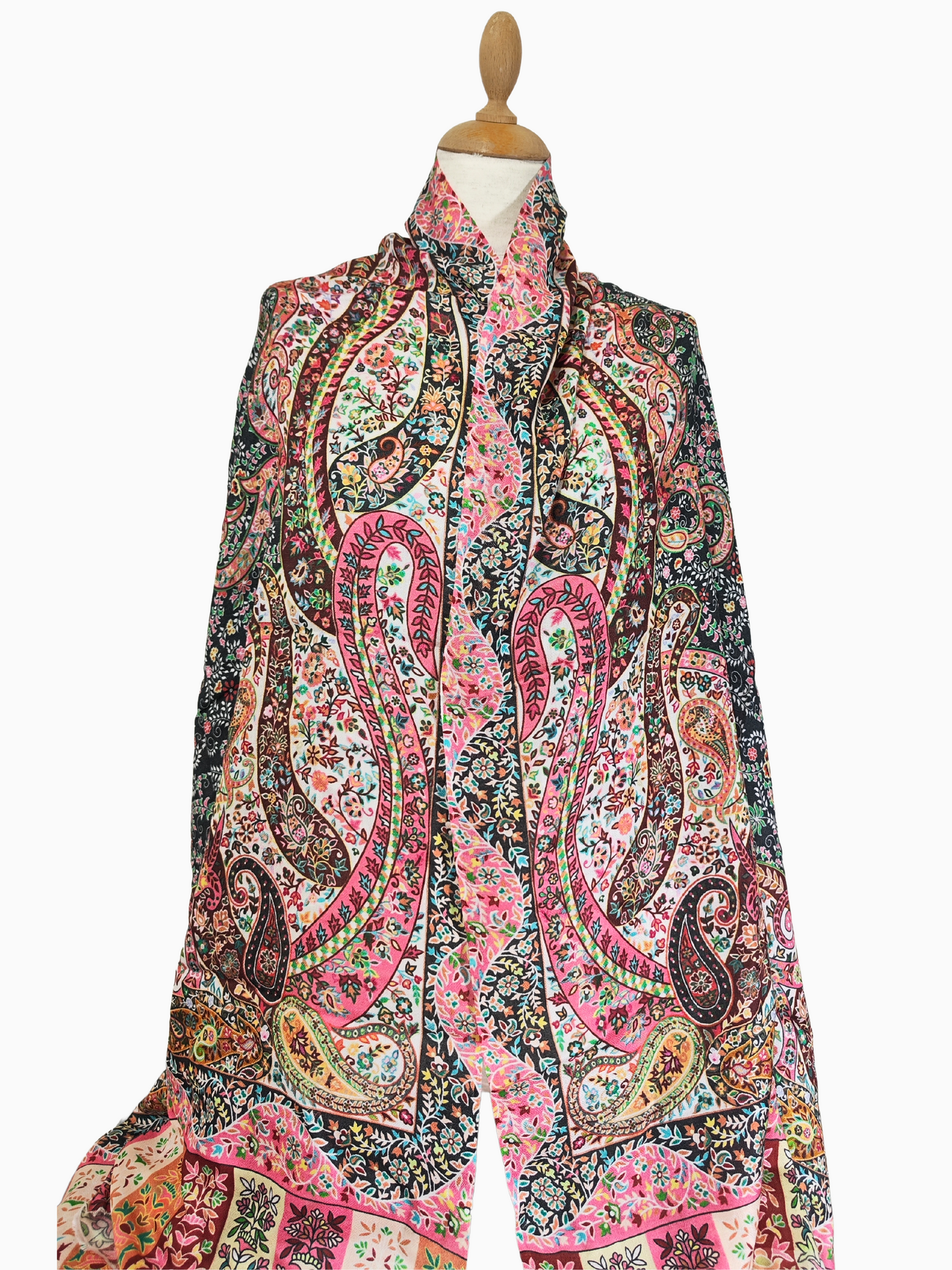 Silk and Cotton blend Stole-Scarf-Wrap in metallic Multi-Colour Autumn collection 2024