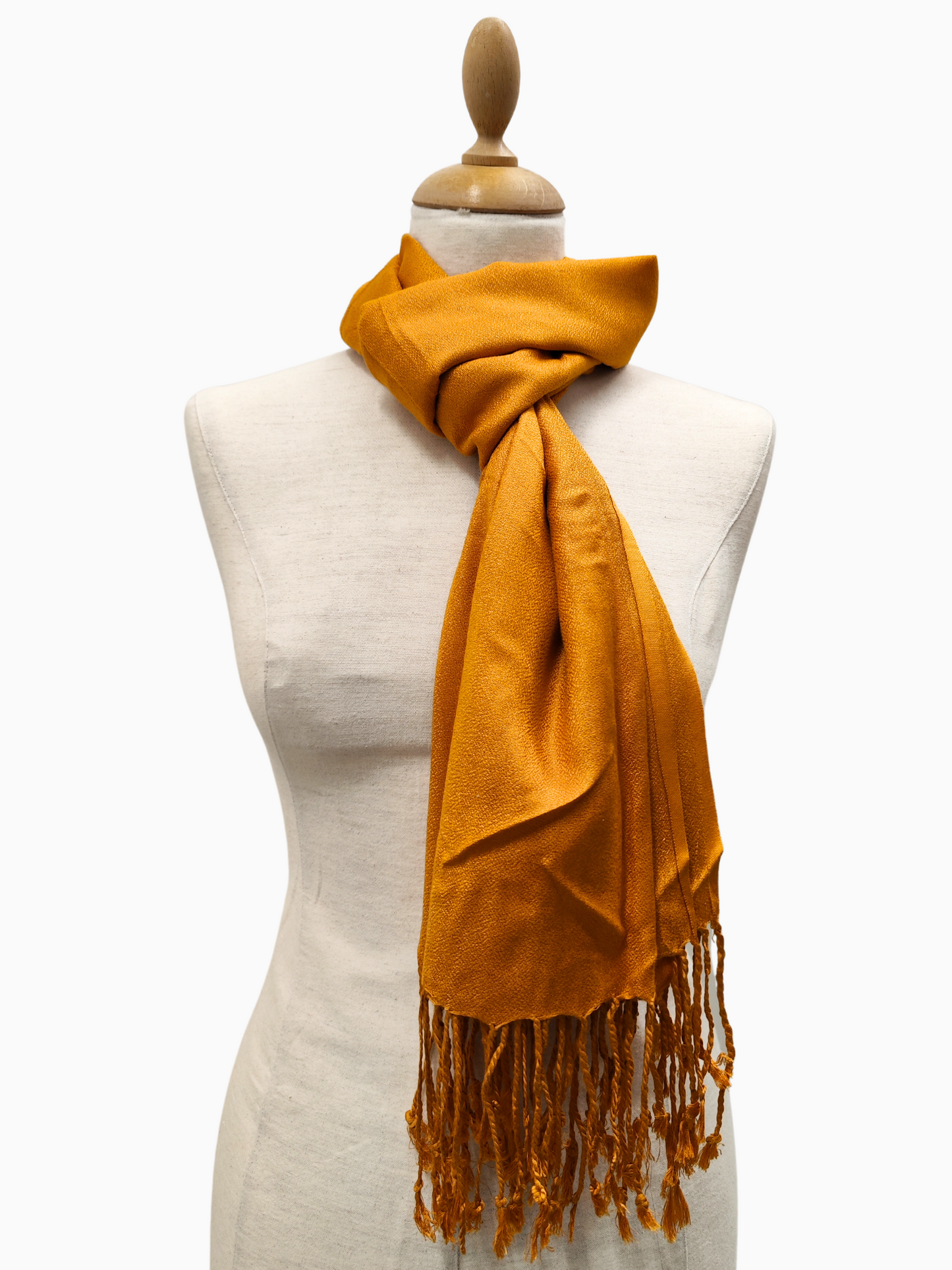 Elegant silk yellow shawl with a soft, luxurious feel and a vibrant, sunny hue