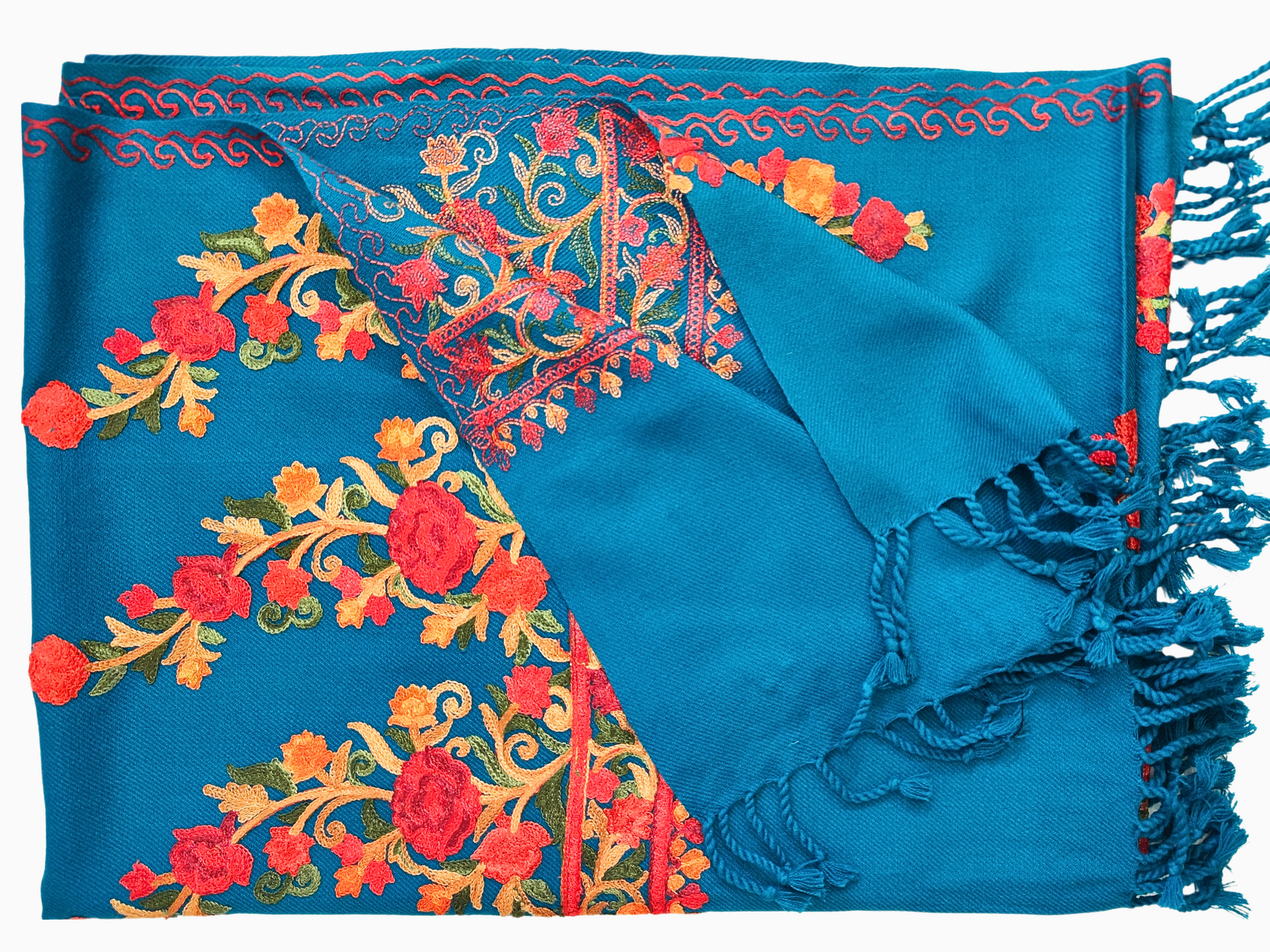 Aari Work Hand-Embroidered Wool Shawl, Teal Floral Shawl, Indian, Handcrafted Shawl
Vibrant Teal Wool Shawl with Intricate Aari Work Embroidery
Luxurious Hand-Embroidered Shawl in Teal with Floral Motifs
Beautiful Aari Work Shawl in Teal, Perfect for Any Occasion